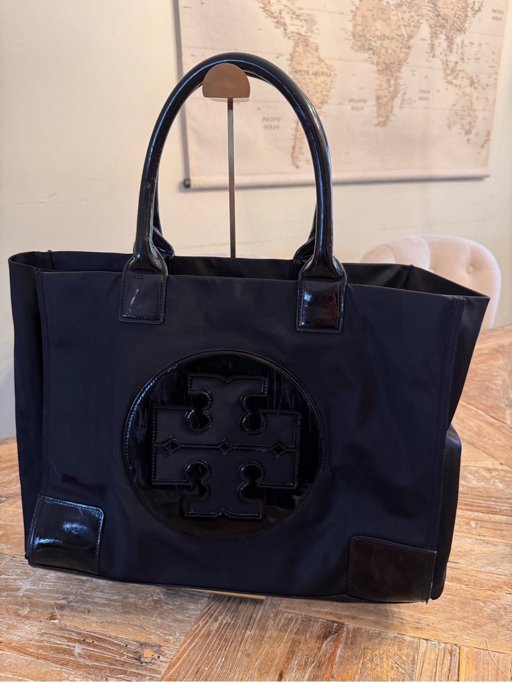 Tory Burch Ella Nylon and Patent Leather Tote